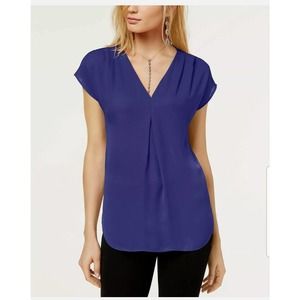 INC International Conpts Inverted-Pleat V-Neck Top